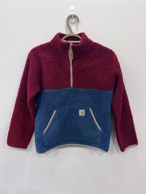 Carhartt Kids Sherpa Fleece Quarter Zip Pullover colour block Size M (10-12)